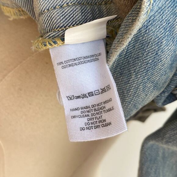 Free People Sunday Funday Pearl  Denim Jacket sz S - Picture 14 of 14